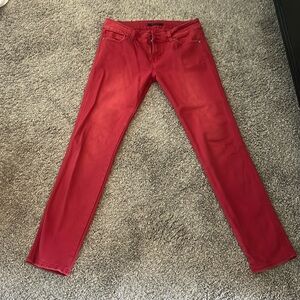 Cute red stretchy jeans in great shape